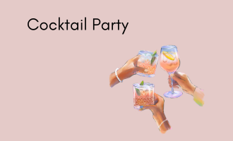 cocktail party group greeting cards