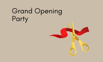 grand opening / launch party group greeting cards