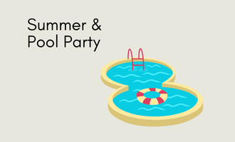 pool party group greeting cards