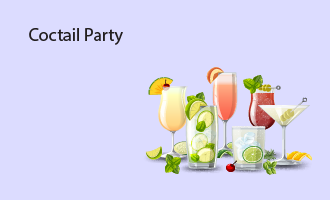 cocktail party group greeting cards