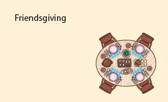 friendsgiving group greeting cards