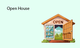 open house party group greeting cards