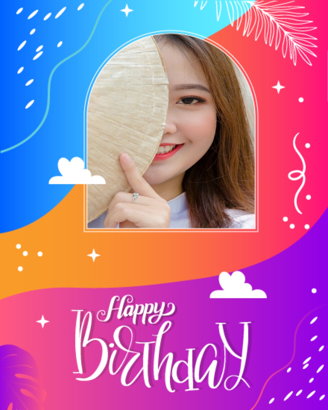 Multi Color online Birthday Card