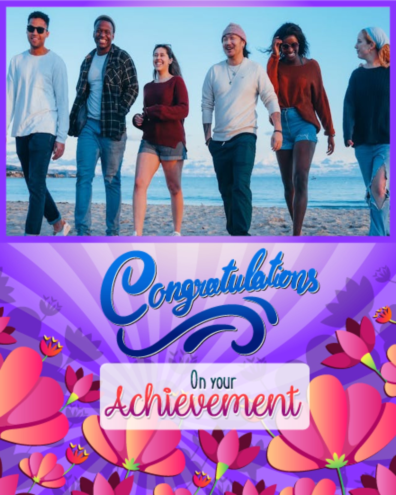 Achievement Flowers online Congratulations Card