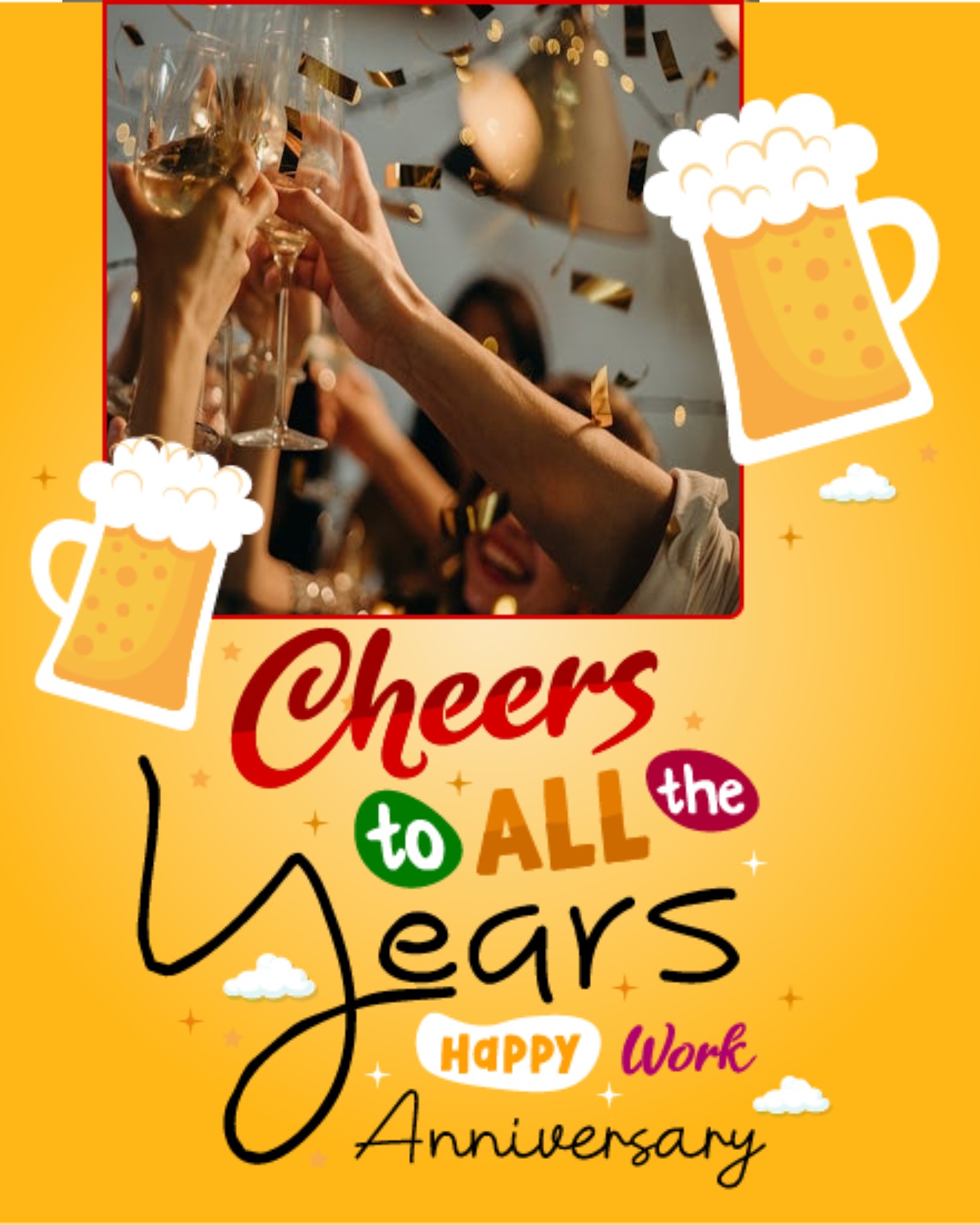 Cheers online Work Anniversary Card