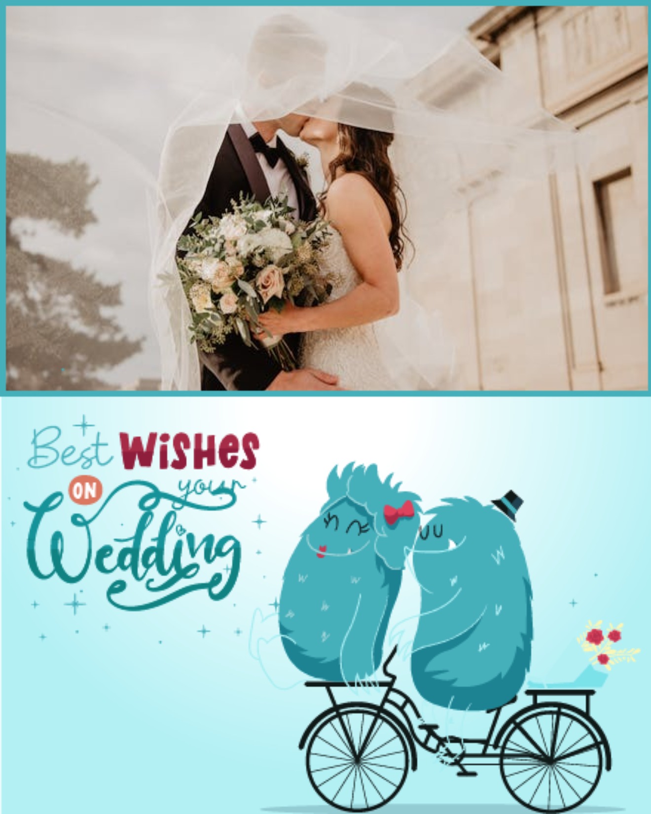 Couple On Cycle online Wedding Card