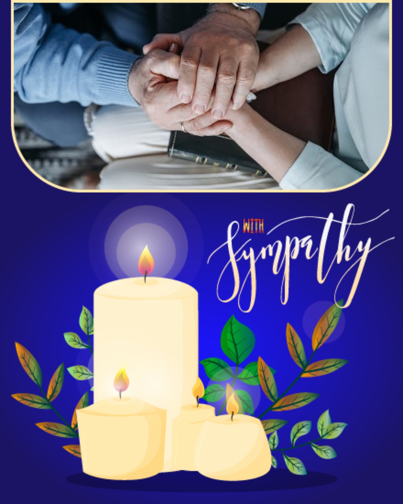 Cream Candles online Sympathy Card