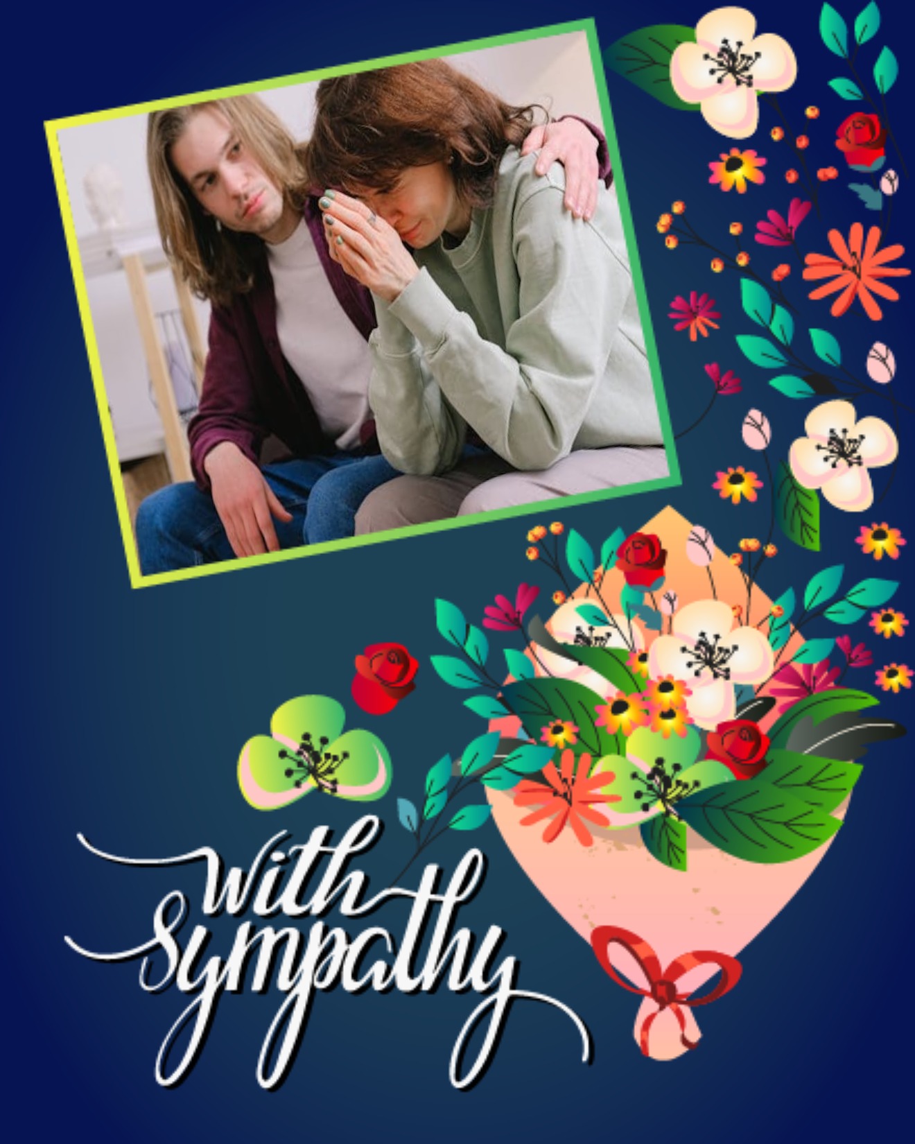 Flower Bouquet online Sympathy Card