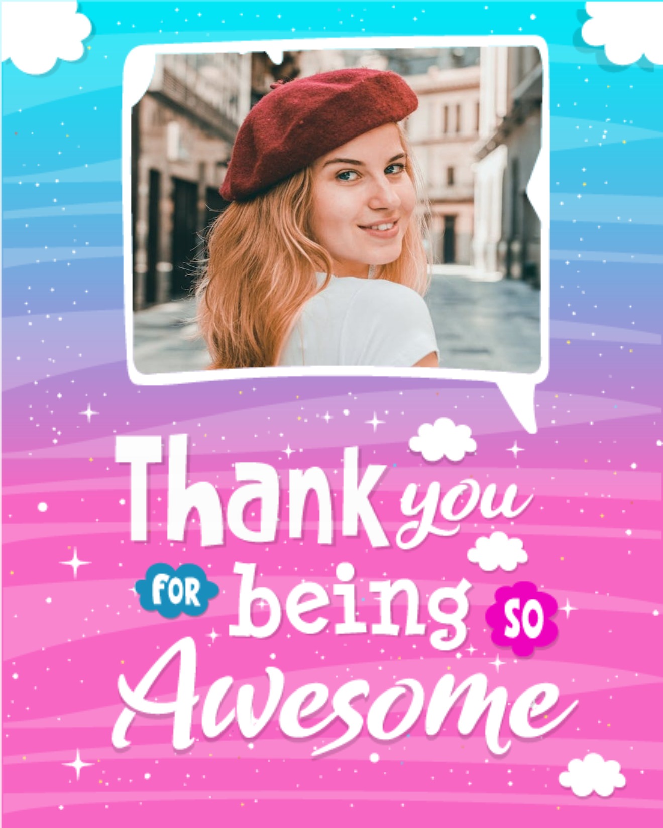 Being Awesome online Thank You Card