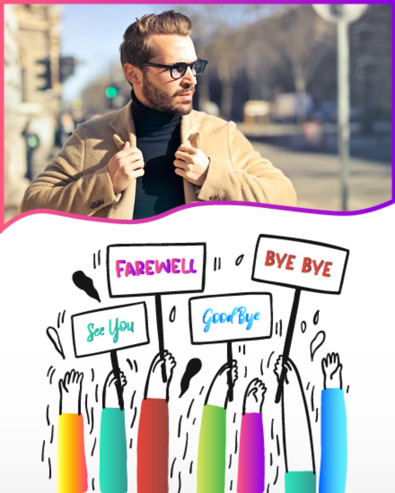 Colouful Banner online Farewell Card