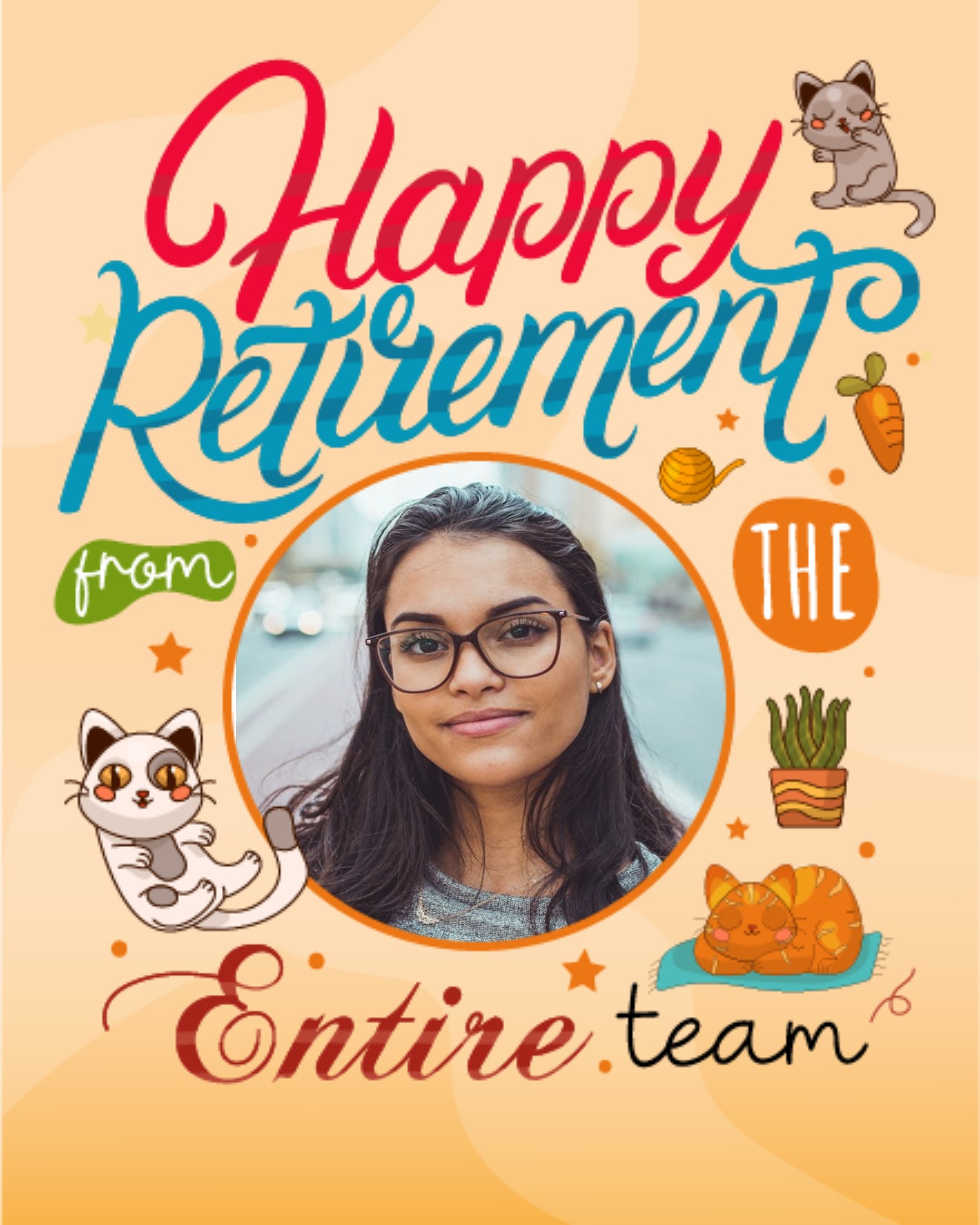 Entire Team online Retirement Card