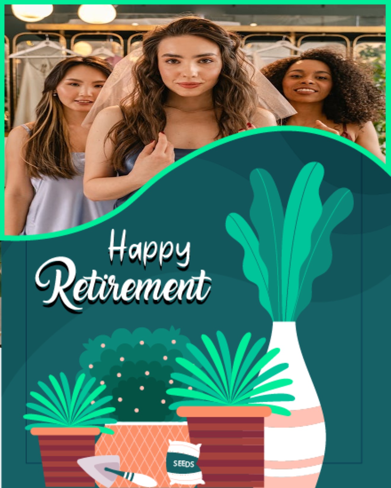 Flowers online Retirement Card