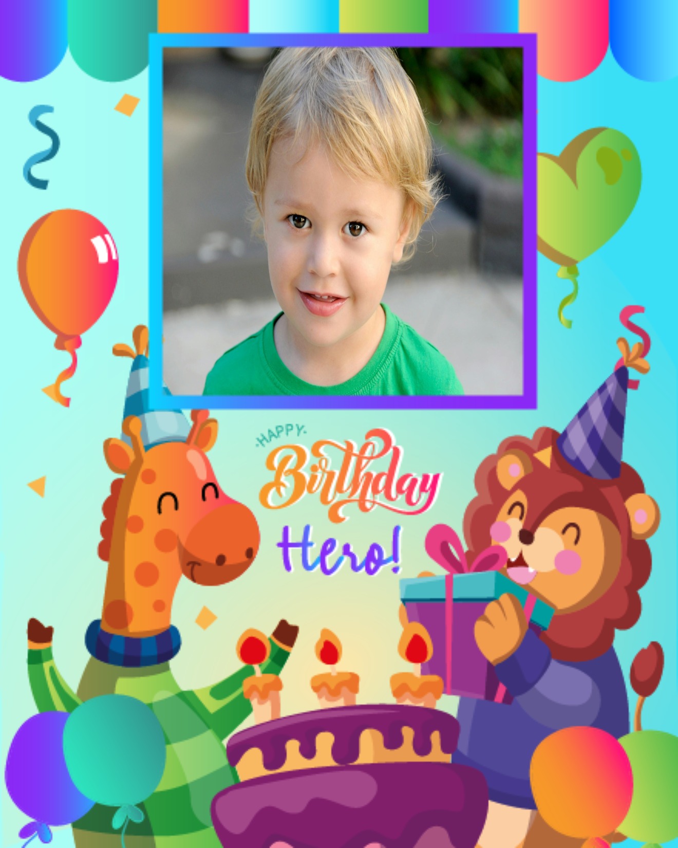 Hero online Kids Birthday Card