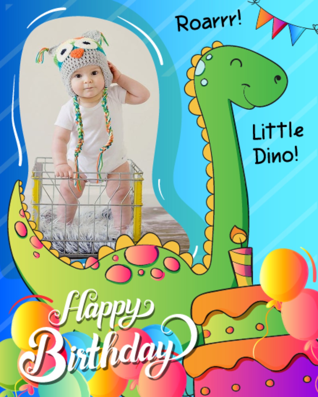 Little Dino online Kids Birthday Card