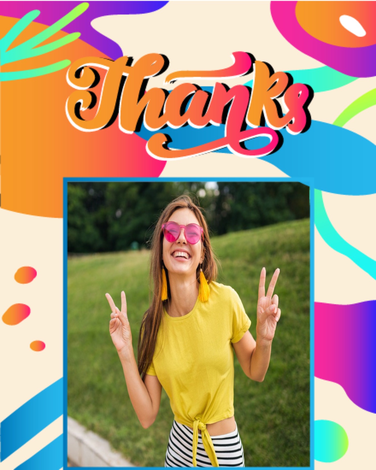 Multi Color online Thank You Card