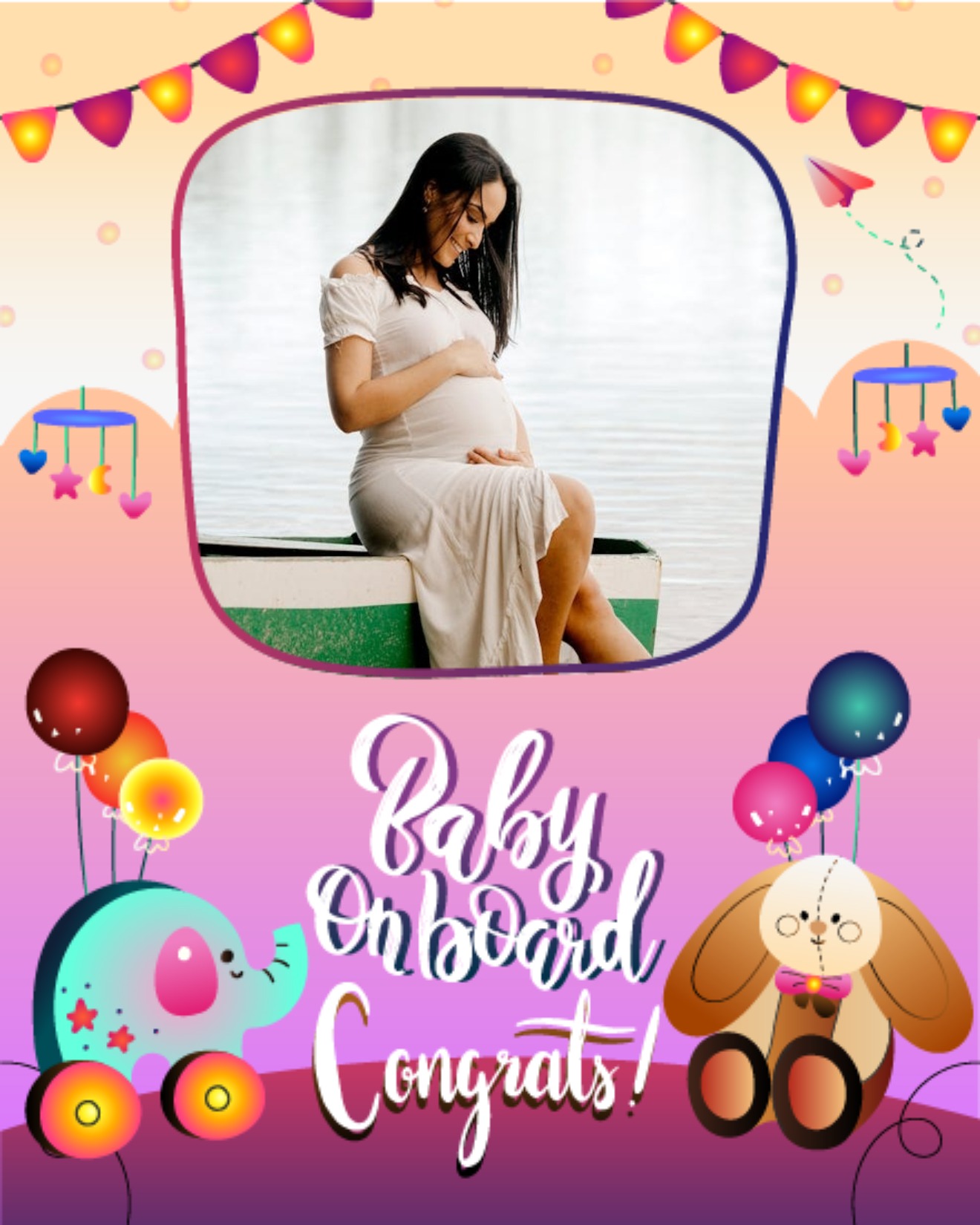 On Board online Baby Shower Card