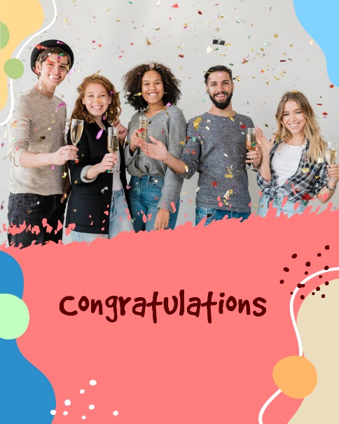 Abstract Color Splash online Congratulations Card