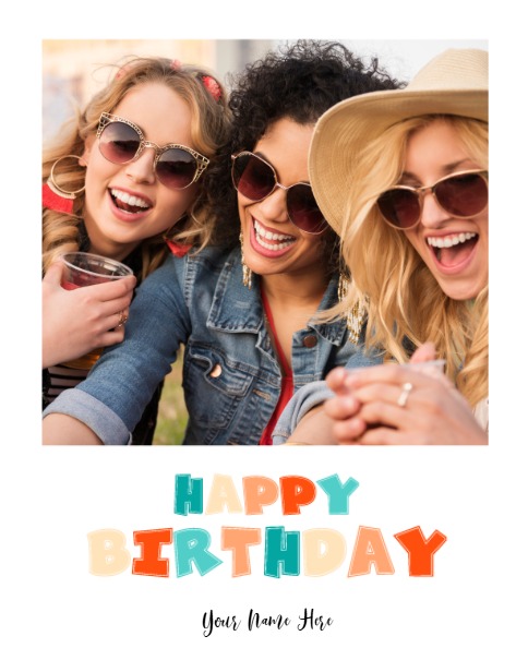 Colorful Typography online Birthday Card