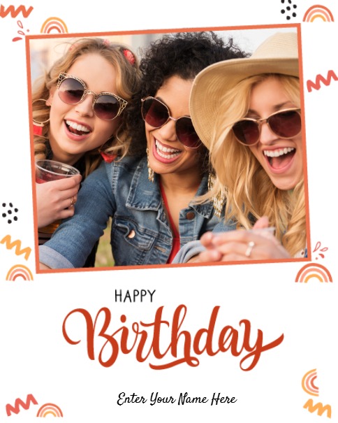 Orange Rainbow online Birthday Card