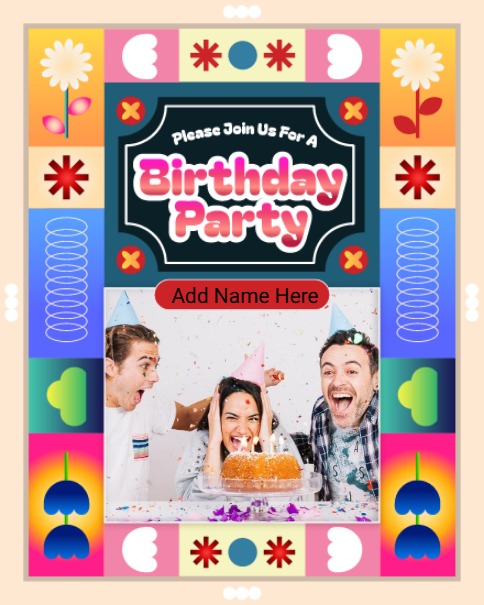 Please Join Us online Birthday Card