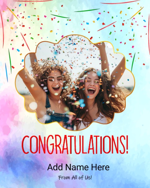 Watercolor Confetti Burst online Congratulations Card