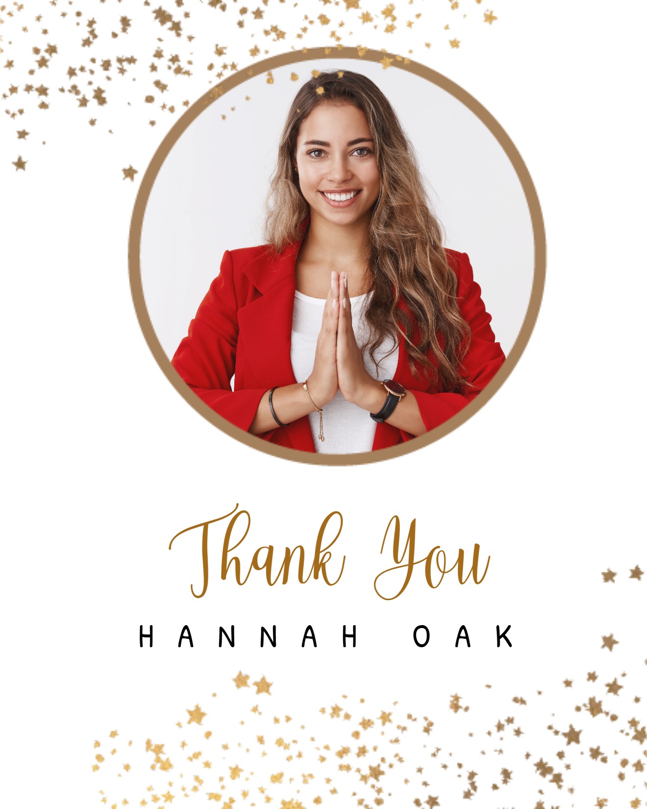 Golden Star online Thank You Card