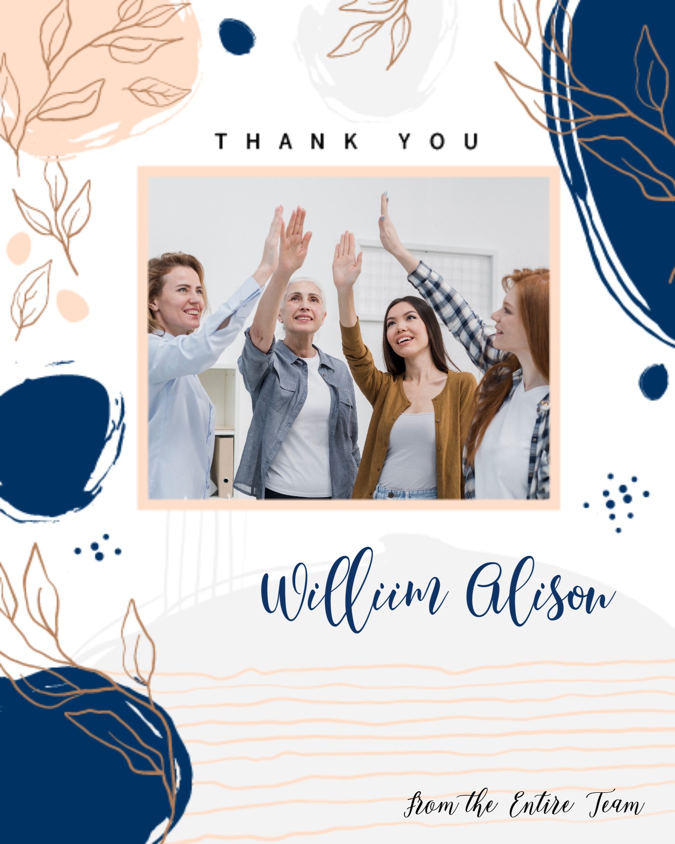 Pink Blue Shapes online Thank You Card