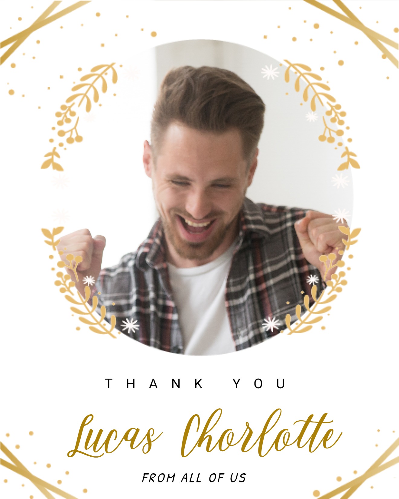 Sparkle Dots Frame online Thank You Card