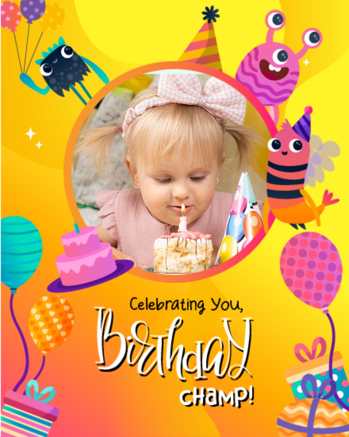Celebrating You Champ online Kids Birthday Card