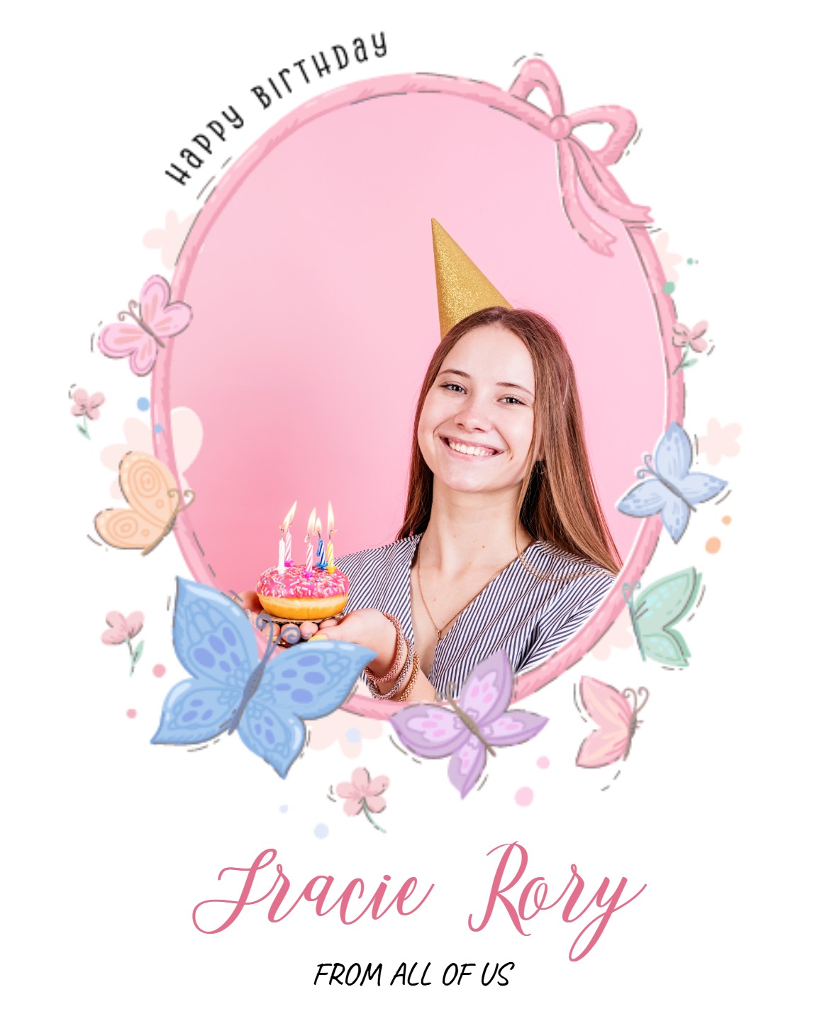 Colorful-butterfies online Birthday Card
