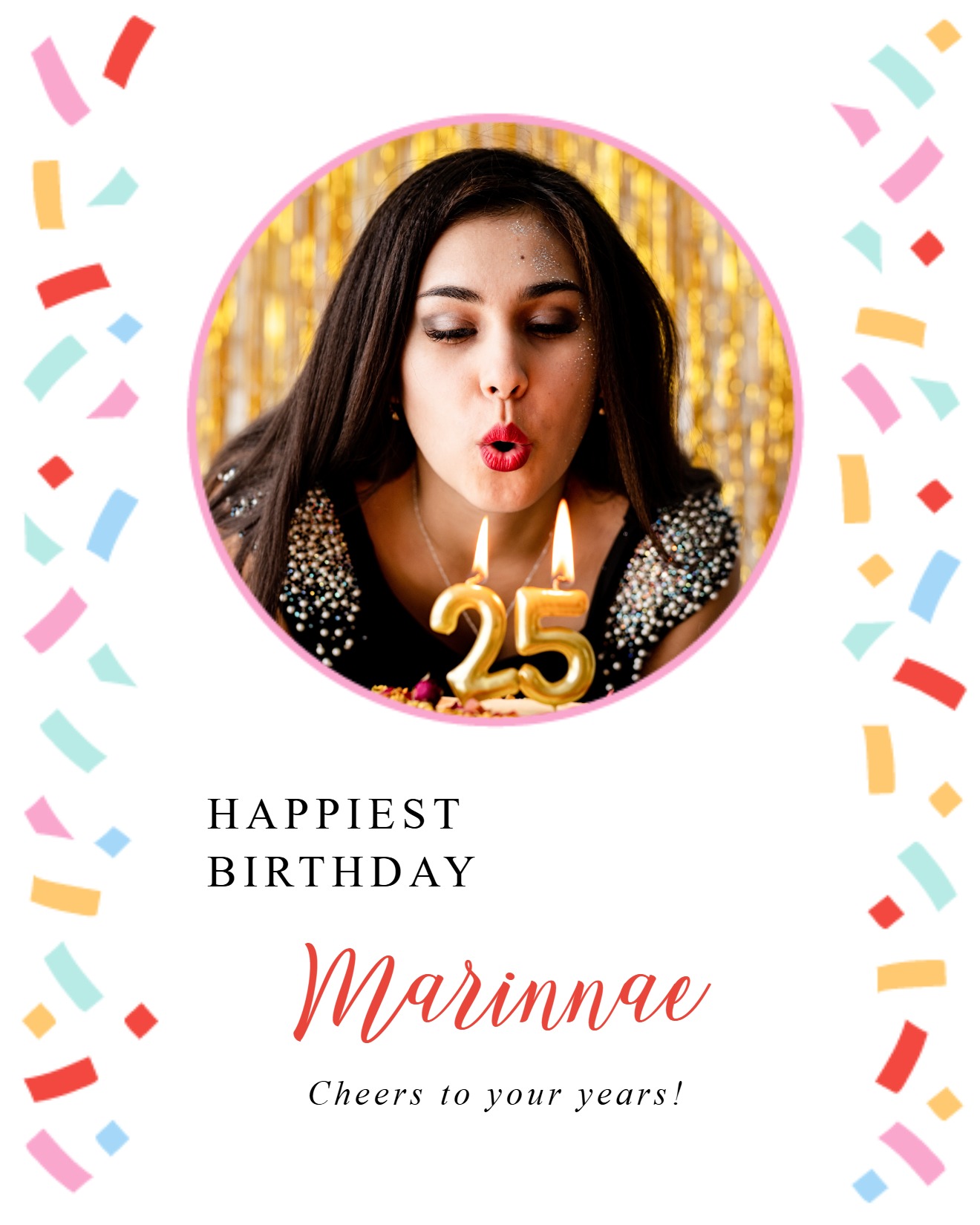 Colorful Confetti online Birthday Card
