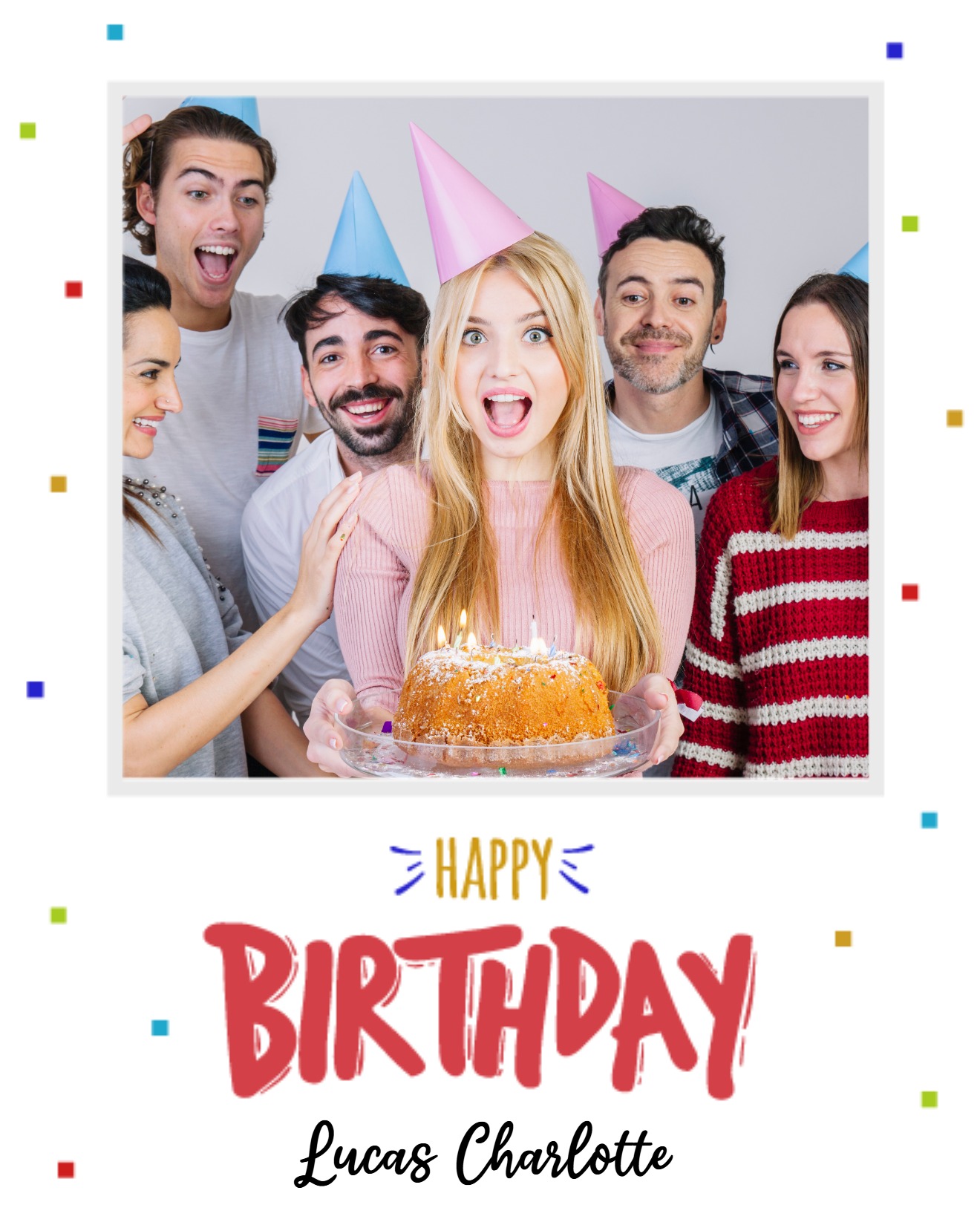 Colorful Square online Birthday Card