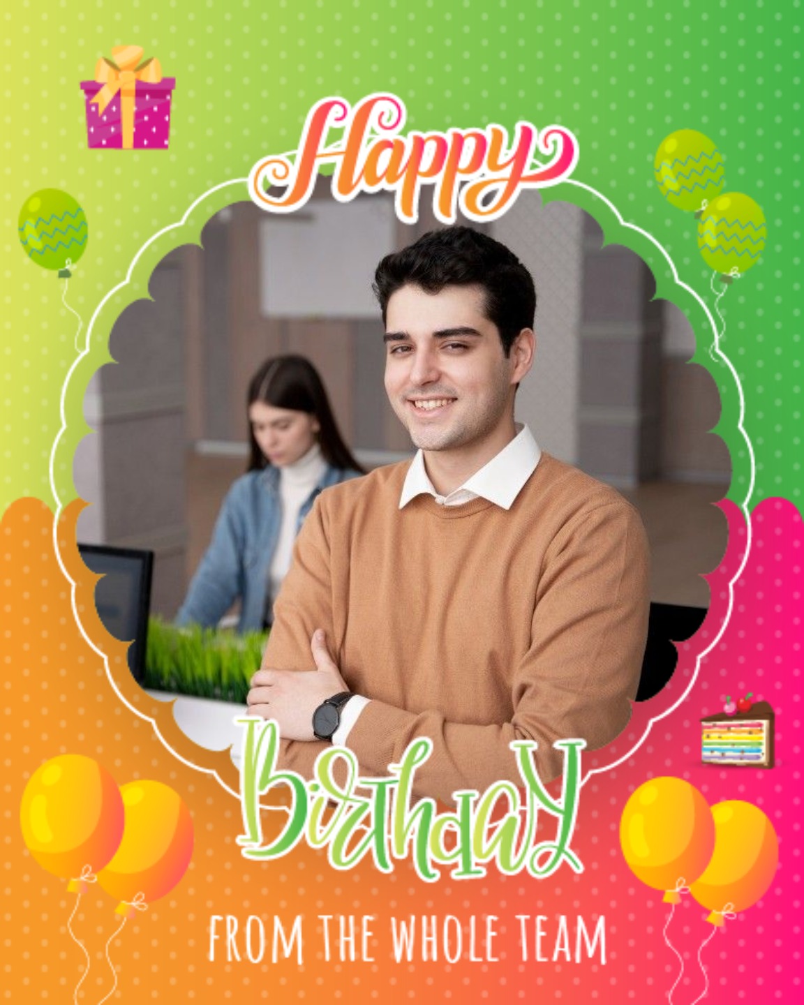 From The Whole Team online Coworker Birthday Card