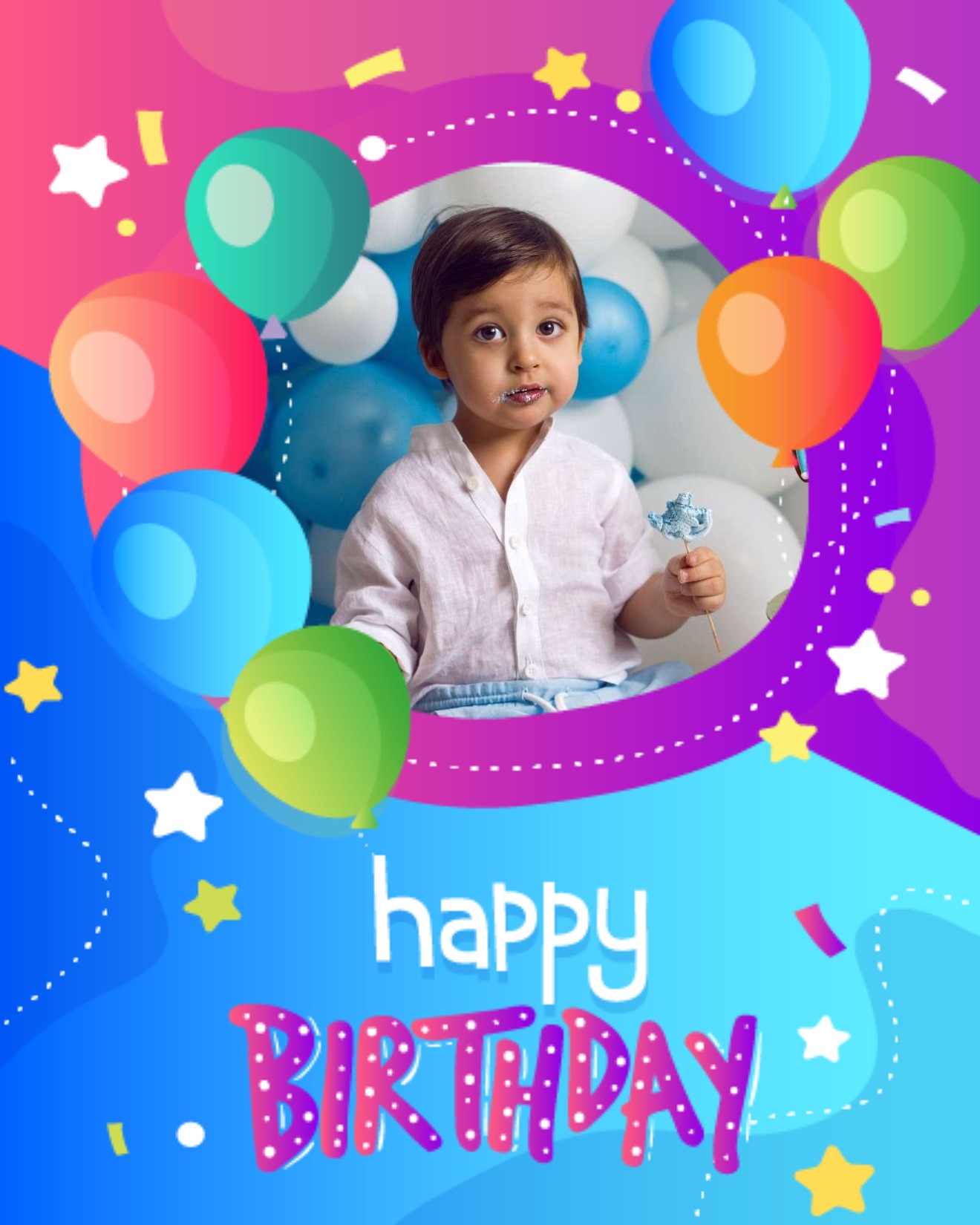 Full Of Balloons For Your Big Day online Kids Birthday Card