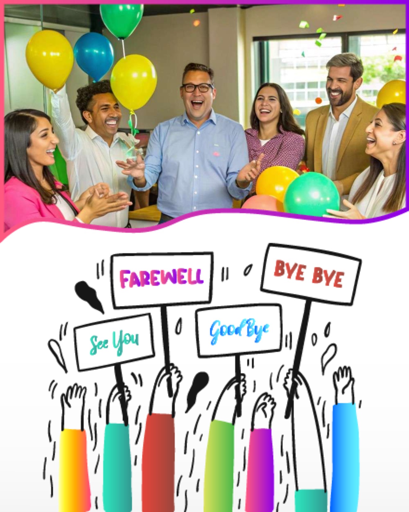 Goodbye Signs And Balloons online Farewell (GoodBye) Card