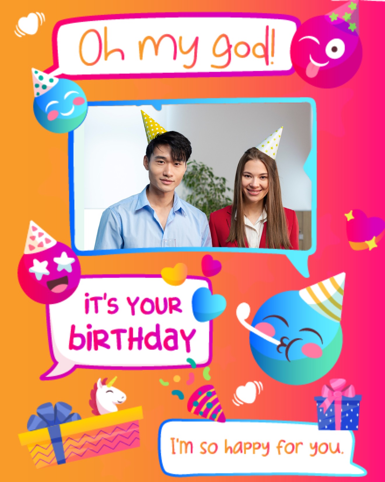 I Am So Happy For You online Birthday Card