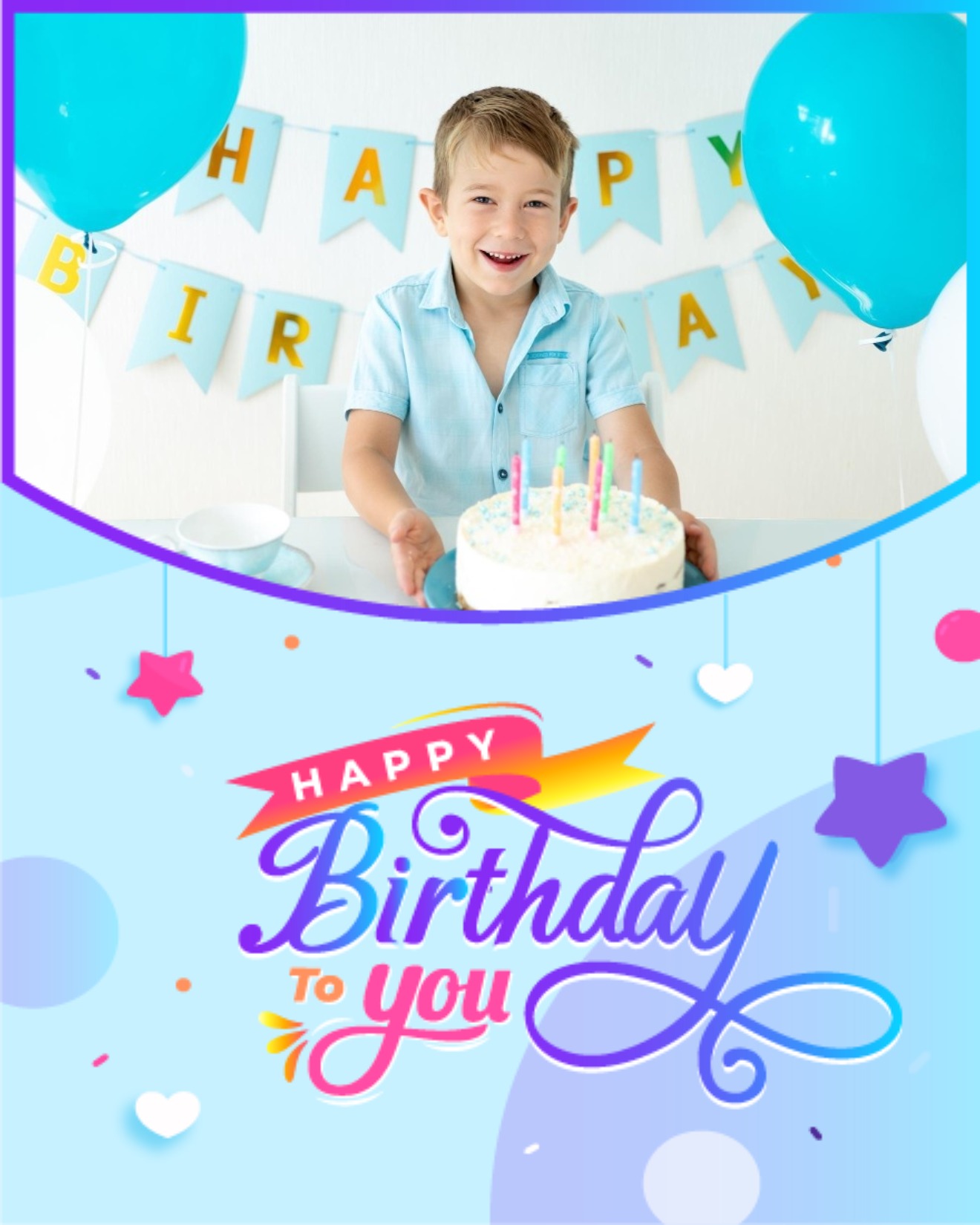 Let The Candles Sparkle online Kids Birthday Card