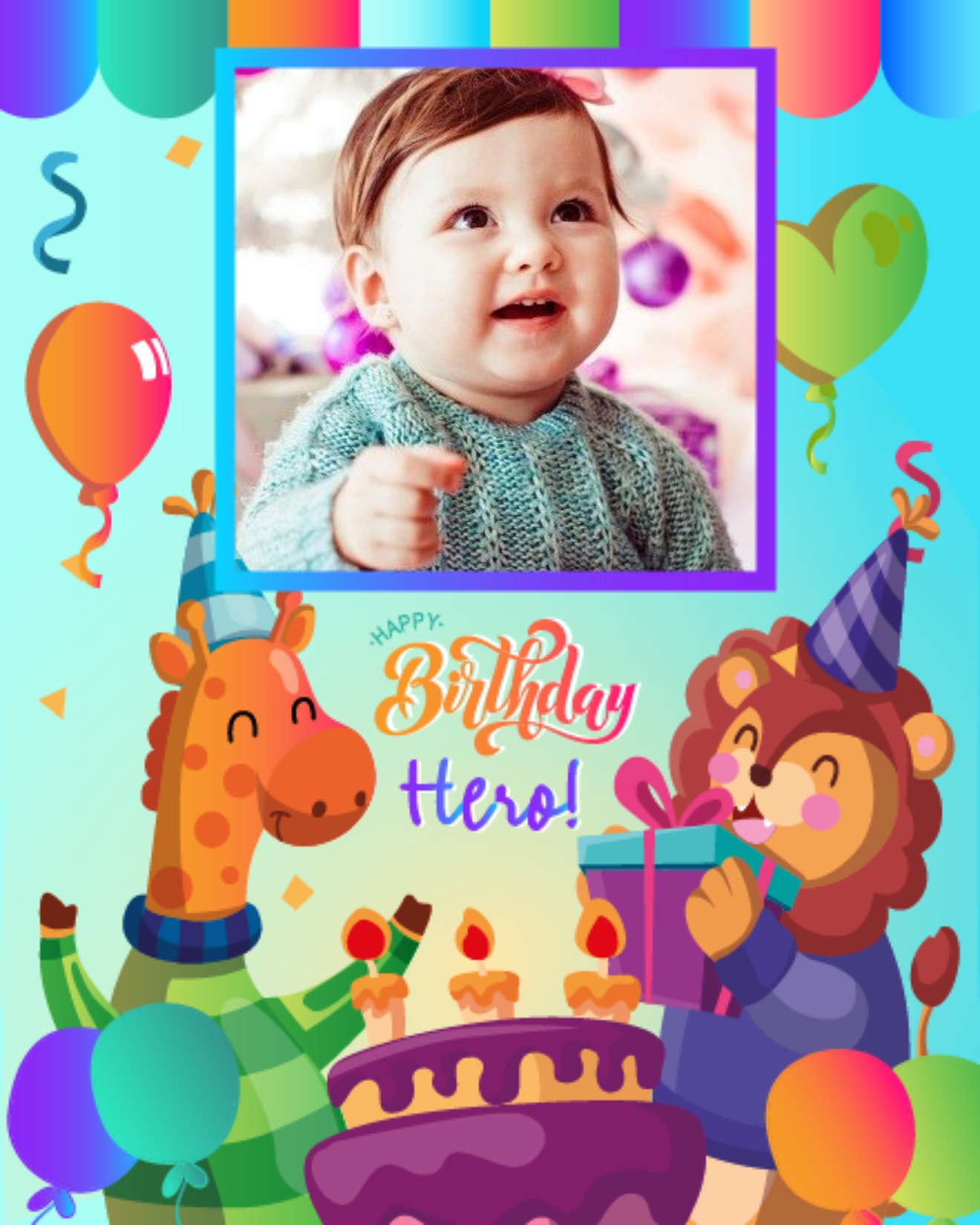 Party In Jungle online Kids Birthday Card