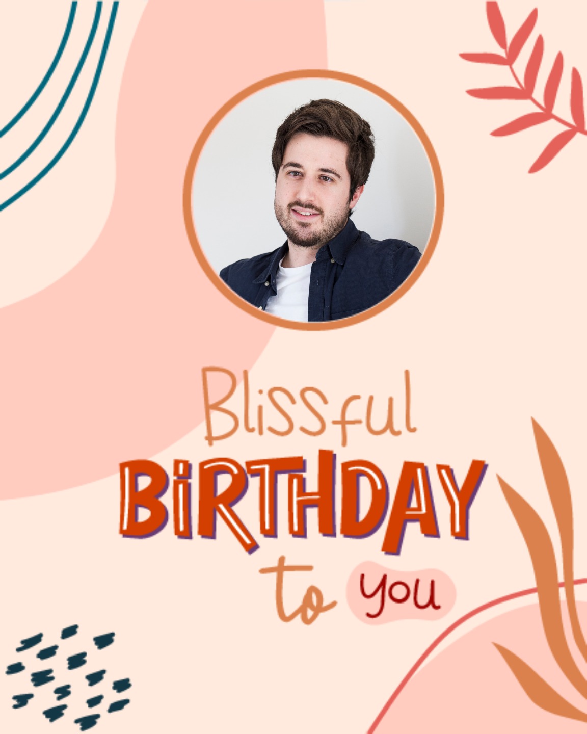 Pastel Abstract Design online Birthday Card
