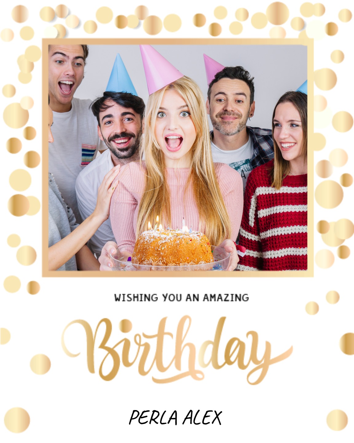 Polka Dots online Birthday Card