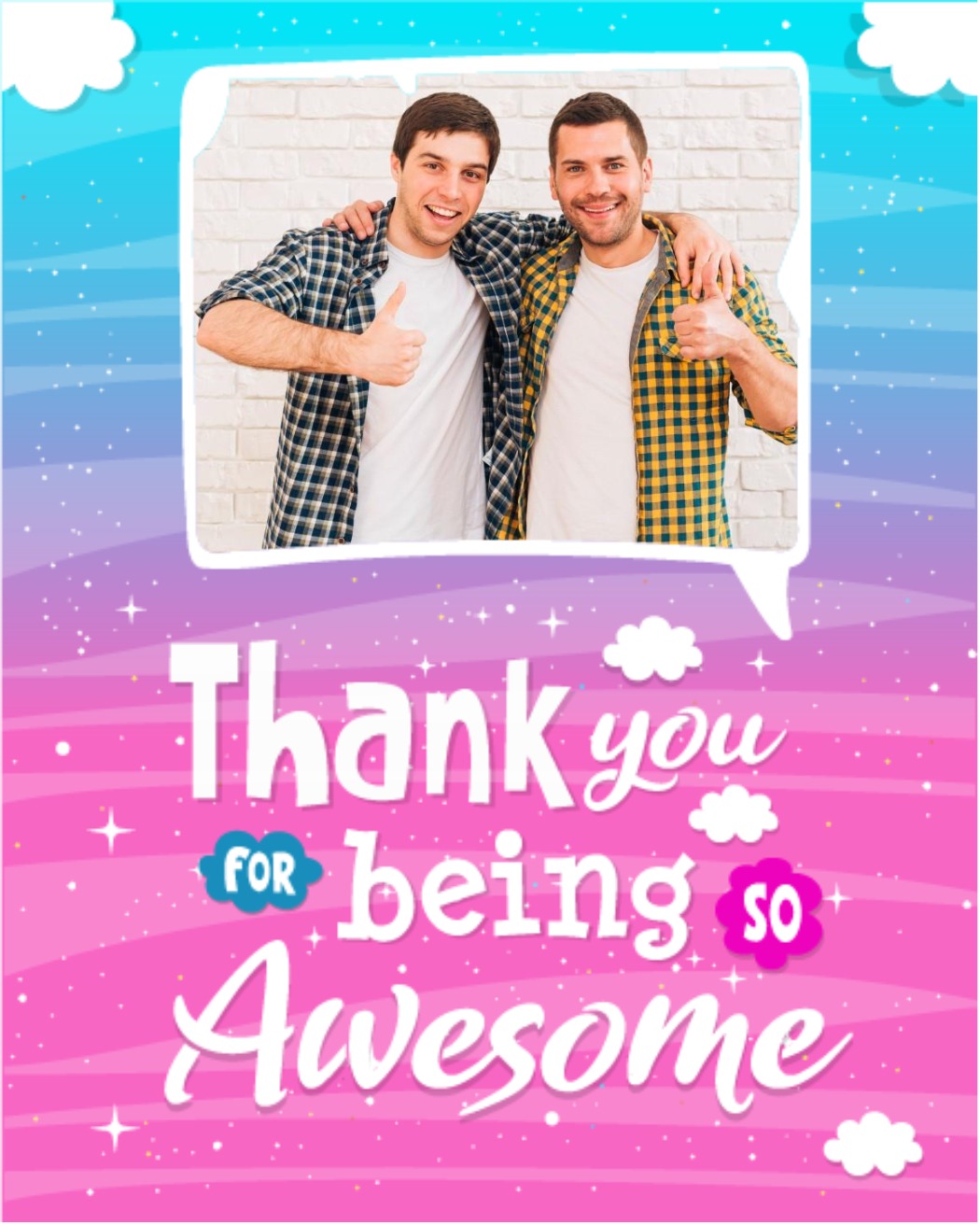 Thank You For Being So Awesome online Thank You Card