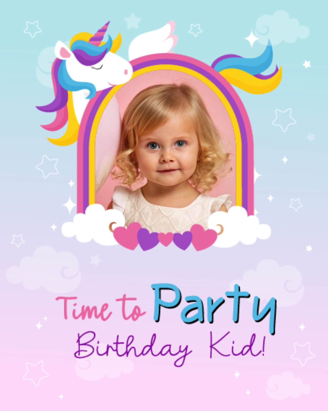 Time To Party online Kids Birthday Card