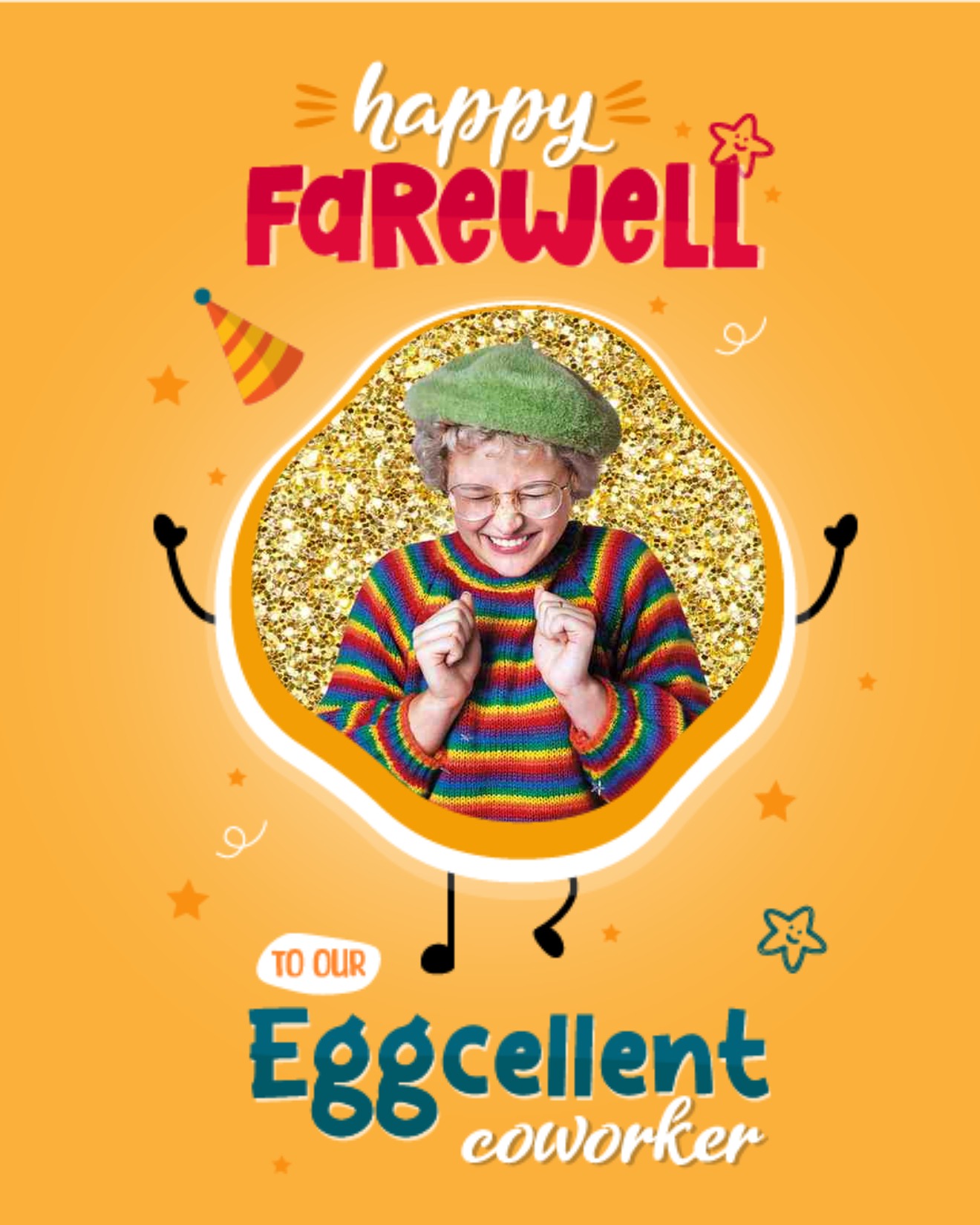 To Our Eggcellent Coworker online Farewell (GoodBye) Card