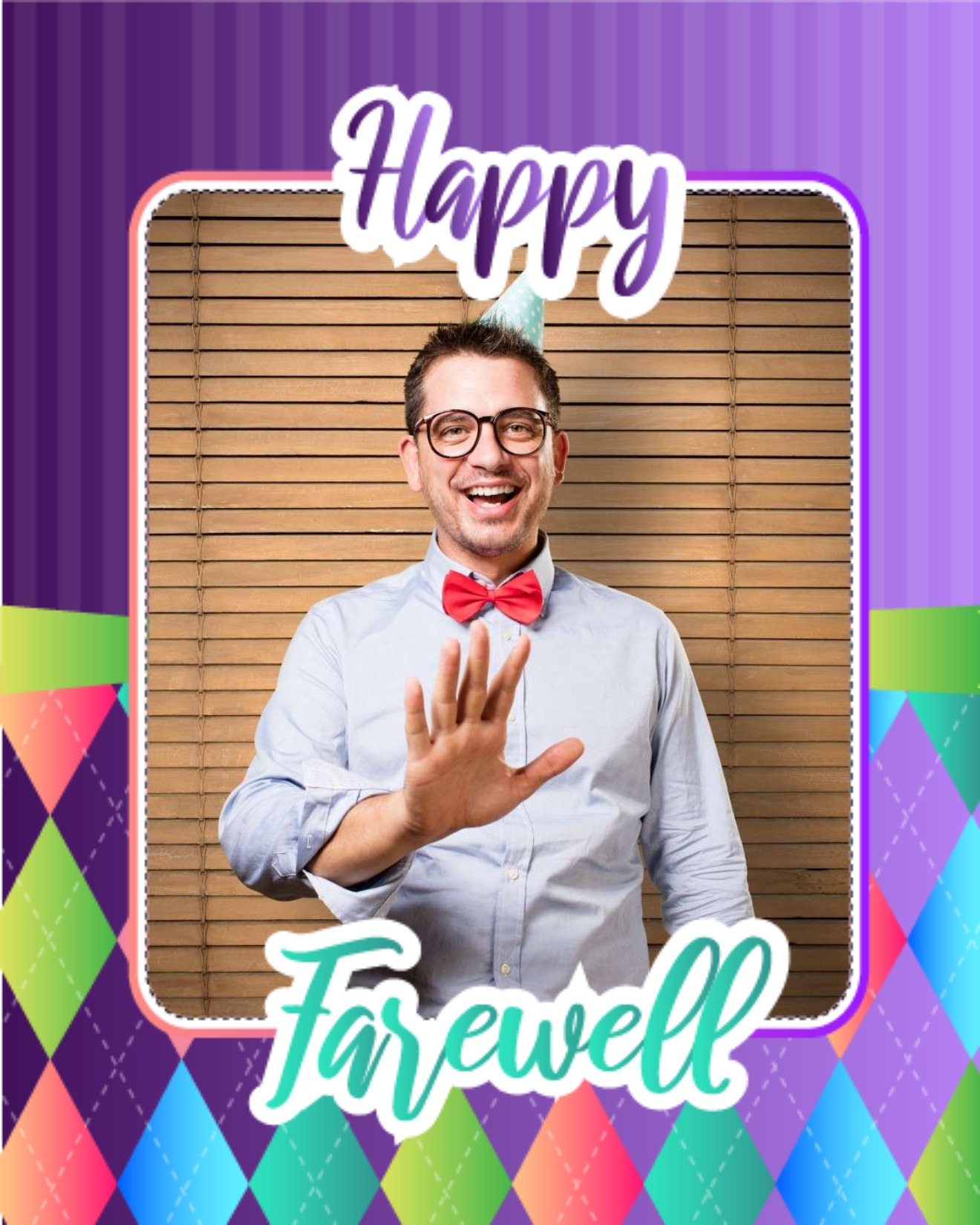 Vibrant Card With Purple Gradient Background online Farewell (GoodBye) Card